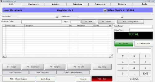 Retail point of sale software w/inventory management,serial number,employee. for sale