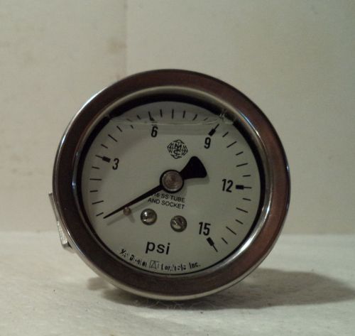 MCDANIEL CONTROLS 0-15 PSI 1/4&#034; NPT PRESSURE GAUGE 72454-1