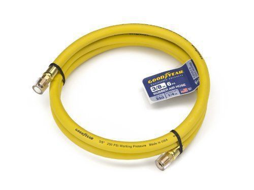 Goodyear ep 46511 3/8-inch by 6-feet 250 psi lead-in rubber air hose with 1/4-in for sale