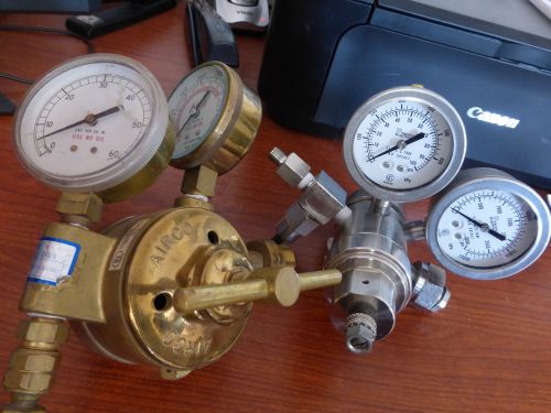 2 GAS REGULATORS Gauges: AIRCO 327L &amp; PACIFIC SCIENTIFIC CGA-600 No Res.!