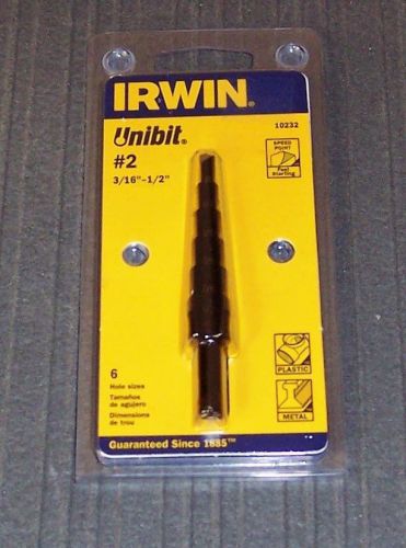 Irwin 10232 3/16 - 1/2 in HSS Steel Fractional Step Bit (6 Hole Sizes)