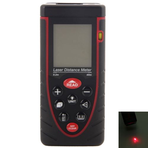 60m/197ft Handheld Laser Distance Meter ±2mm Area Rangefinder Spirit Level Tool