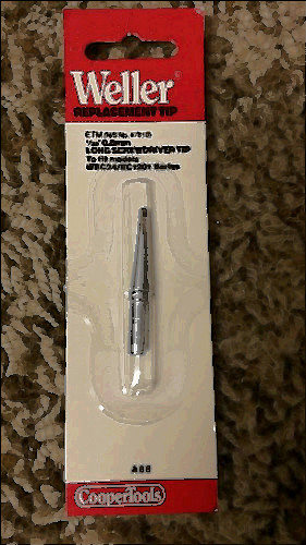tip on 32.00 for sale, Replacement industrial soldering tip etm weller 47810- .8mm long screwdriver tip