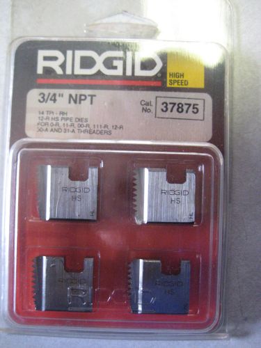 RIDGID 37875 12R HS 111R THREADER PIPE DIE 3/4&#034; NPT NEW DIE SET 14 TPI-RH THREAD