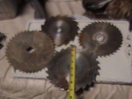 Vintage group of 4 Circular Saws, Great metal Art item &amp; knife blades