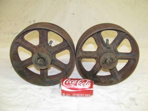 Pair of Nice 10&#034; Hit &amp; Miss Gas Steam Engine Cart Truck Steel Wheels