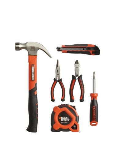 BLACK &amp; DECKER 6 Pce Tool Kit With 16oz Hammer,Pliers,Tape Measure, Screwdrivers