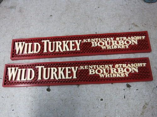 2 WILD TURKEY KENTUCKY STRIGHT BOURBON WHISKEY RUBBER BAR MATS