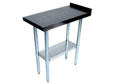 STAINLESS STEEL COMMERCIAL WORK TABLE 30&#034; X 18&#034; W/ S/S LEGS $ SHELF W/BACKSPLASH