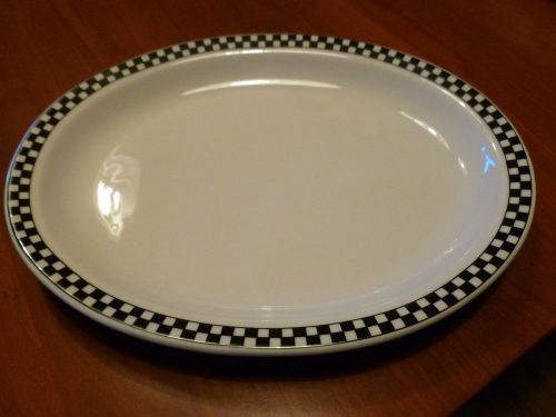 Homer laughlin china 11-3/8&#034; oval platter, narrow rim, checkers pattern (each) for sale