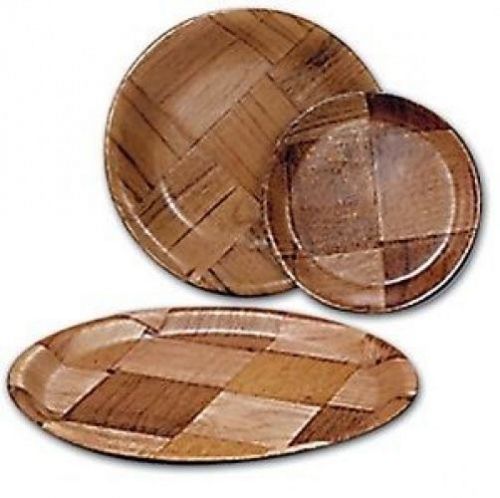 Woven Wood Bar Serving Trays , 1 Dozen Adcraft WRT-13 13&#034; Diameter