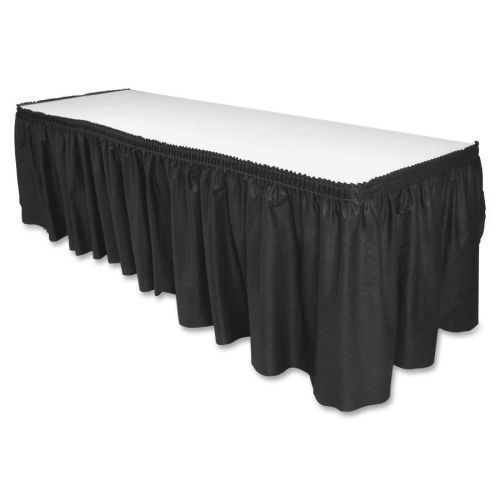 Genuine joe linen-like table skirts  - 1each - linen, polyester - black for sale