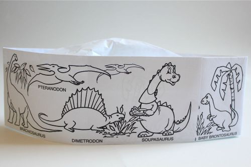 Color me paper soda jerk hats 20 pack dinosaur and zoo for sale