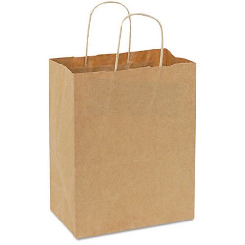 Bag Company Handled Shopping Bags, #60, 8w x 4 1/2d x 10 1/4h, Natural
