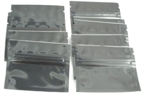 (10) Approx 3&#034; x 2&#039; iInch Black Mylar Smell Proof Ziplock Bags Zip lock Bags