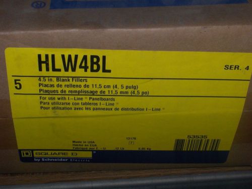 HLW4BL Square D I-LINE 4-1/2&#034; Blank Fillers (Set of 5)