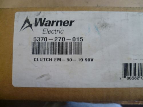 WARNER ELECTRIC CLUTCH EM-50-10 90V CAT # 5370-270-015, NEW