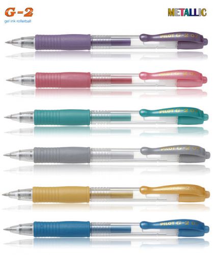 ORIGINAL PILOT G-2 07 SET OF 3 pcs METALLIC COLORS (3 of your choice!) GEL PEN