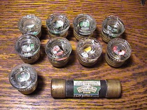 10 fuses - 9 screw-in fuses 30 &amp; 20 amp, 1 snap-in fuse 60 amp for sale