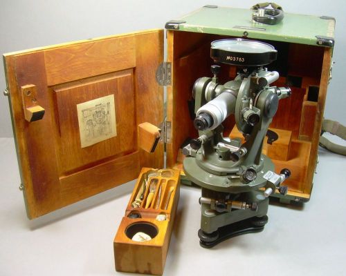 Vtg 1954 Optical Theodolite Russian Transit Survey Level TT-50 Manual Wood Case