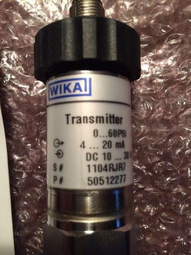 WIKA S-10-3A Sanitary Pressure Transmitter (0-60psi, 4-20mA, 10-30VDC) NEW !!!