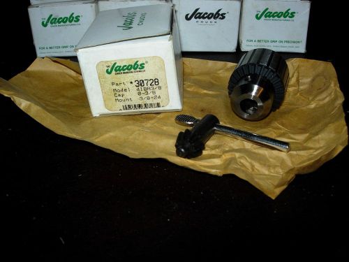 NEW JACOBS DRILL CHUCK W/ KEY PART #30728 MOUNT 3/8-24,CAP 0-3/8,MOD.41BA3/8