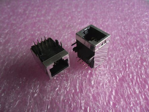 2pcs FCI 95678-001LF SOCKET JACK RJ45 8P8C SHIELDED CONNECTOR MODULAR PCB RA