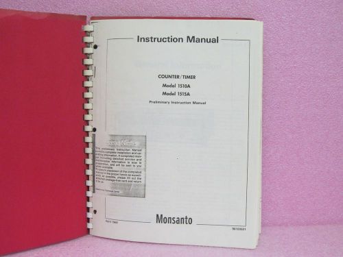 Monsanto Manual 1510A, 1515A Counter/Timer Prelim. Oper. Instr. w/Schem. (Copy)