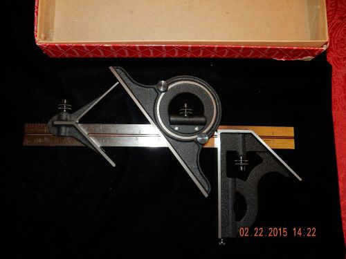 STARRETET 12&#034; COMBINATION SQUARE, PROTRACTOR, SCRIBE - THE SET