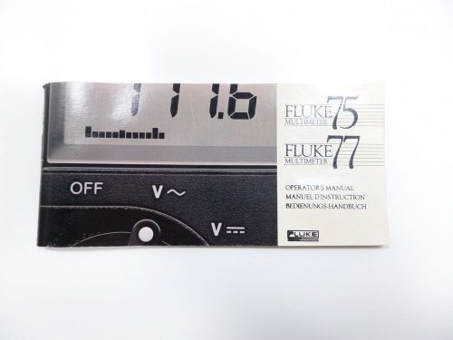 Fluke Manual 75 and 77 Multimeter Operators languages multi meter instruction