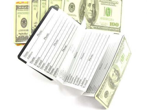 Twelve Piece Set of One Hundred Dollar Bill Magnetic Address Books