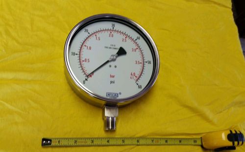 WI PRESSURE GAUGE 6&#034; FACE 1/2&#034; NPT NEW