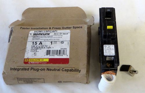 Square D Homeline HOM115PCAFI ARC-Fault Combo 15A Plug In Breaker