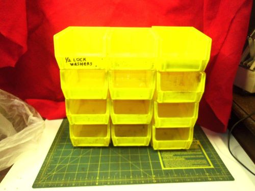 AKRO BINS 30-210 YELLOW 5 1/4 X 4 1/8 X 3 HANG OR STACK (LOT OF 12) #55655