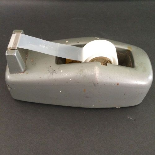 Vintage industrial gray cast metal 3m scotch tape dispenser - made in usa for sale