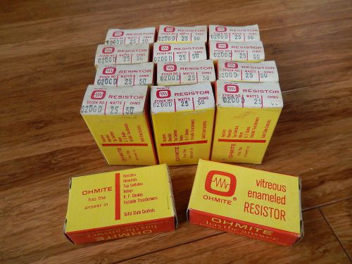 14 OHMITE 0200D Watts 25 OHMS 50 Vitreous Enameled Resistor NOS NIB