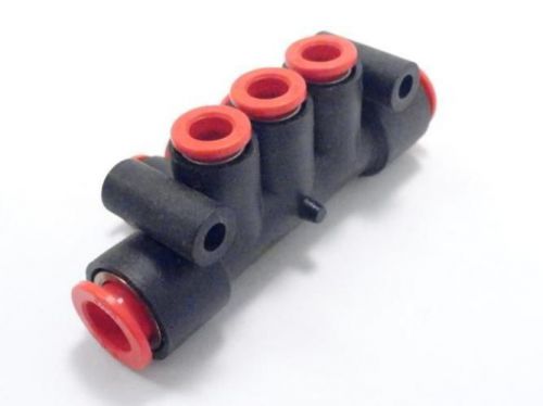 91492 New-No Box, SMC KM11107116 Manifold, 1/4&#034; Tube (6), 3/8&#034; Tube (2)