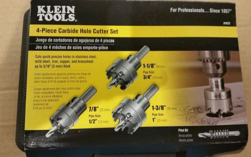 Klein Tools 31872 4-Piece Carbide Hole Cutter Set