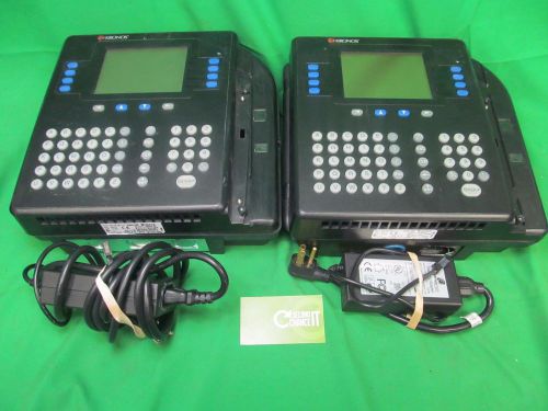 LOT OF 2 Kronos 4500 Digital Time Clock 8602000-051 Full Alpha &amp; Num w/ 2 PS