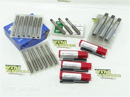 New lot of 22 hss plug &amp; hand taps 7/16&#034; and 3/4&#034; detroit fastcut gtd newengland for sale