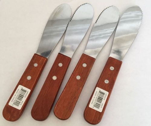 WS-6  6&#034; Wood Handle Butter Spreader  ( 4 EACH ) With Bonus