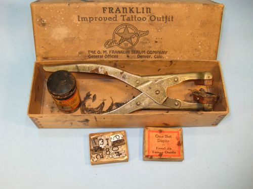 FRANKLIN ANIMAL TATTOO KIT w/ 7/16&#034; NUMBERS SET