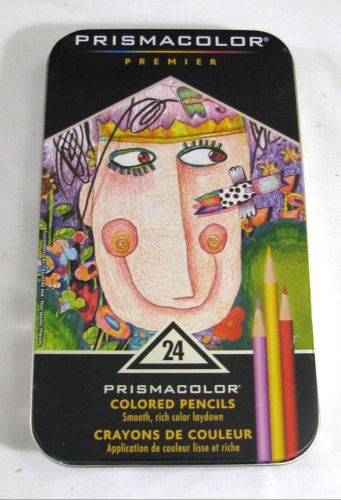 Prismacolor premier colored pencil set 24/tin-w/one for sale