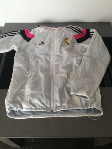 Real Madrid Anthem Jacket 2015 Adidas Long Sleeve Training Hoodie Windbreak NEW