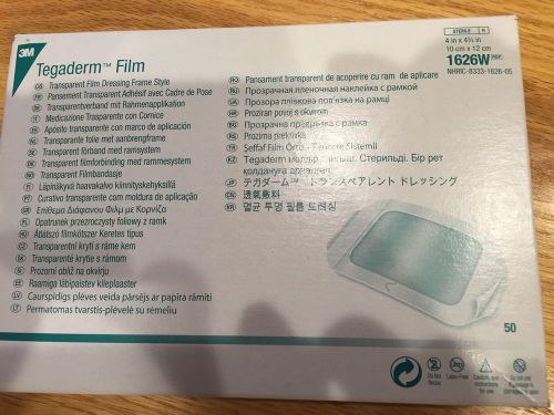 3M TEGADERM Film Dressings 4&#034;x4 3/4&#034; (10cmx12cm) 1626W Box of 50, expire 2017-09