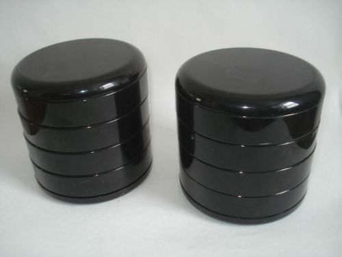 Vintage INTERDESIGN Mid Century Pair Organizer Jewelry Box Kartell Panton Black