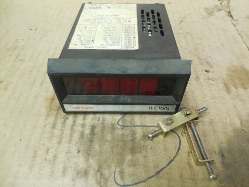 Simpson Electric Digital Panel Meter 2865 20 VDC 105-130 VAC Used