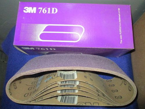 3M 81430 761D CLOTH BELT 4&#034; x 24&#034; 60 GRIT Y-WEIGHT NEW OLD STOCK 5 PIECES