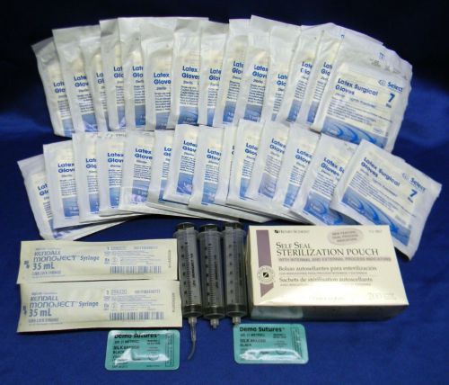 Latex Gloves Size 7 , Henry Schein Sterilization Pouches Surgeon Lot