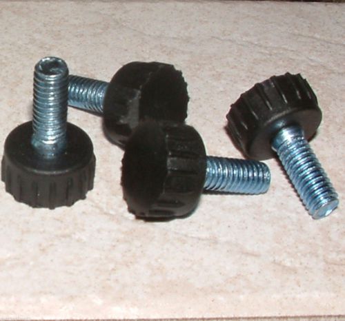 CHROME OR BLACK CHROME THREADED SCREW ON METAL SHEVLING LEVELING FEET QTY 4 1